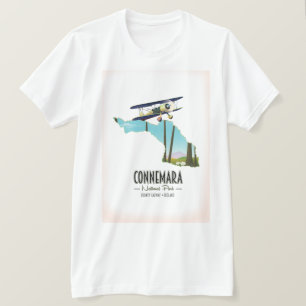 Connemara National Park County Galway Ireland map T-Shirt