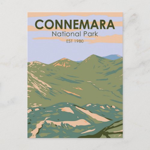 Connemara National Park Ireland Twelve Bens Travel Postcard