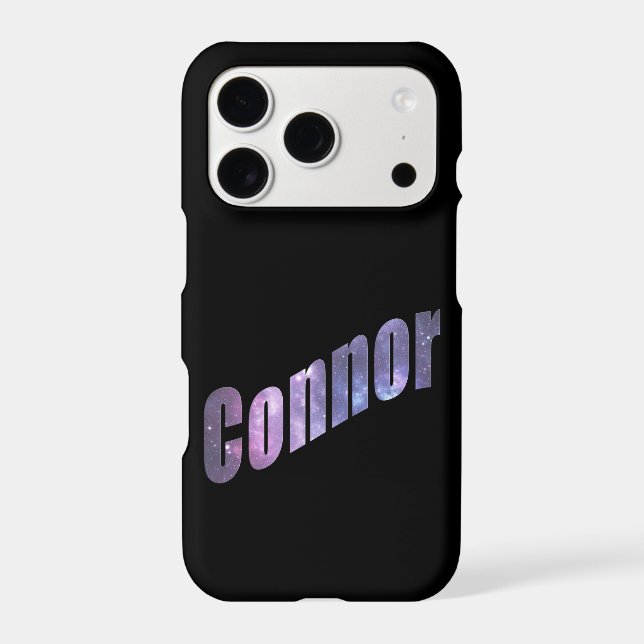 Conner, Name Made From Blue Nebula Clouds, Iphone Case (Back)