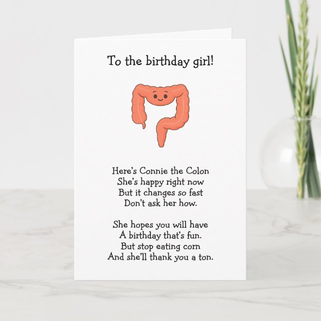 Connie the Colon Age Burn Card (Front)