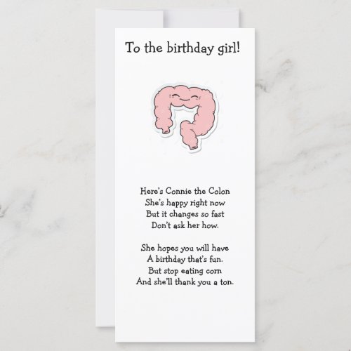 Connie the Colon birthday card
