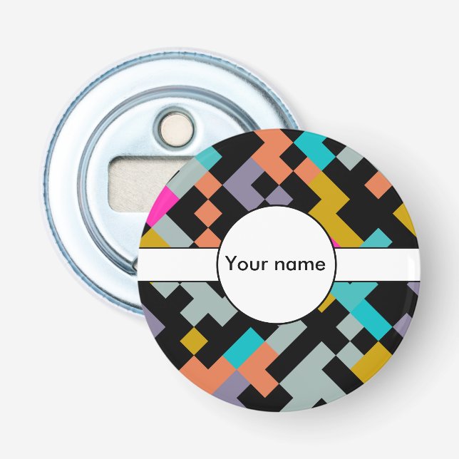 Connnected shapes abstract design bottle opener (Front)
