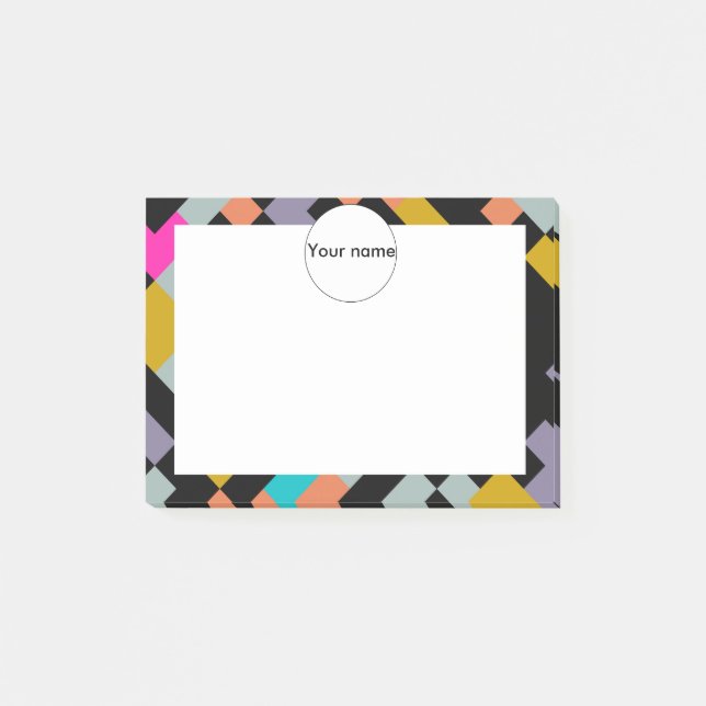 Connnected shapes abstract design post-it notes (Front)