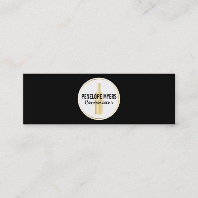 Connoisseur | Gold Bottle Mini Business Card (Front)
