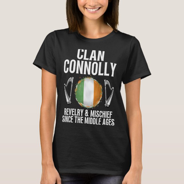 Connolly Surname Irish Family Name Heraldic Celtic T-Shirt (Front)