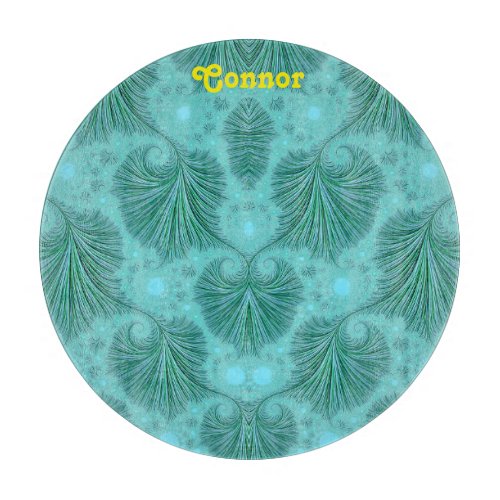 CONNOR 3D Shades of green original fractal design Cutting Board