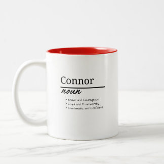 Connor, Boy Personalized Name Definition Two-Tone Coffee Mug