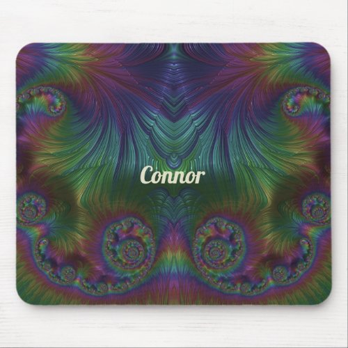 CONNOR  Yellow Aqua and Blue Design Mouse Pad