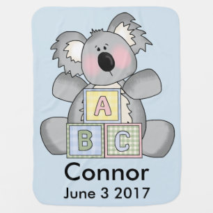 Connor's Personalized Koala Swaddle Blanket