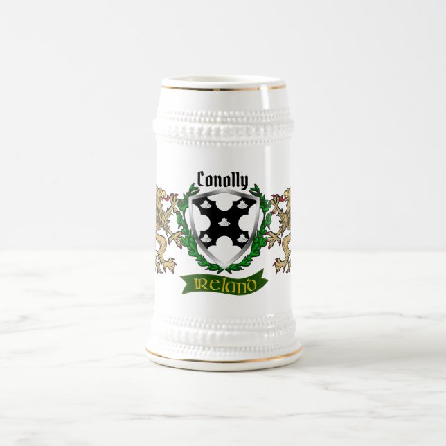 Conolly/O'Conolly Irish Shield Personalized Beer Stein (Center)