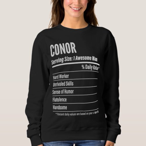 Conor  Nutritional Facts Serving Size Calories Sweatshirt