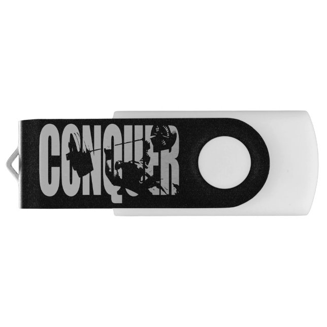 CONQUER (Bench Press) - Powerlifting Motivational Flash Drive (Back)
