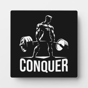 CONQUER - Motivational Gym, Workout Fitness Anime Plaque