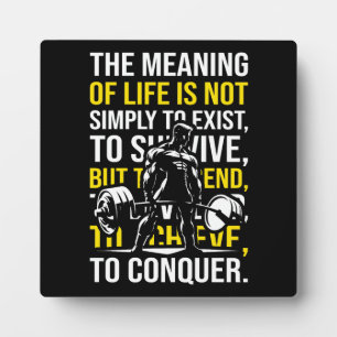 Conquer - Motivational Gym, Workout Fitness Plaque