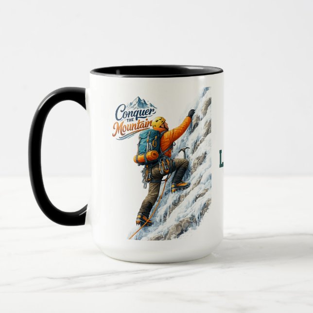 Conquer Mountain Adventure Inspirational Life .. Mug (Left)
