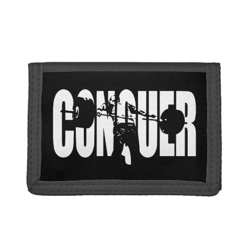 CONQUER _ Olympic Weightlifting _ Gym Motivational Trifold Wallet