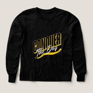 Conquer The Day Motivational Quote T-Shirt Tri-Blend Shirts