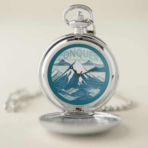 Conquer the peaks  pocket watch