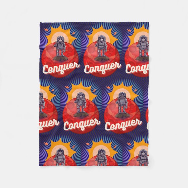 CONQUER THE WORLD   , AQUI ESTAMOS Y NO NOS VAMOS FLEECE BLANKET (Front)