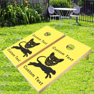 Conquer With Wild Cat Black Panther  Cornhole Set