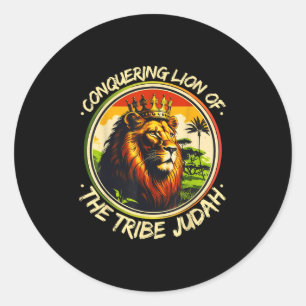 Conquering Lion Of The Tribe Judah Hebrew Israelit Classic Round Sticker