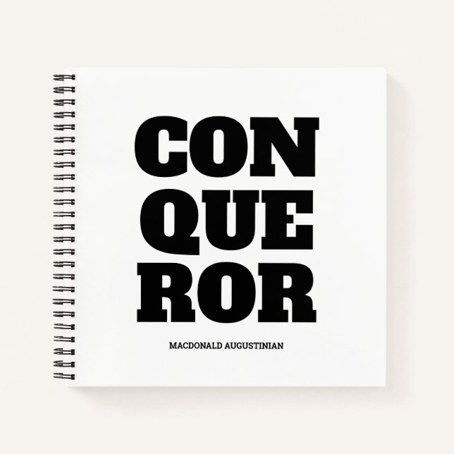 CONQUEROR Personalized Motivational Notebook (Front)