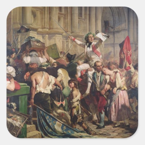 Conquerors of  Bastille before the Hotel de Square Sticker
