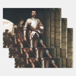 “Conquest” Medieval Painting by Edmund Blair Leigh Wrapping Paper Sheets