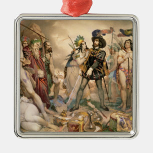 Conquest of Mexico Metal Ornament