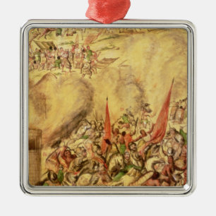 Conquest of Mexico: the Spaniards retreating Metal Ornament