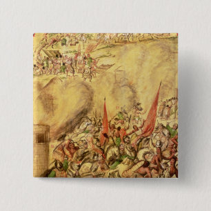 Conquest of Mexico: the Spaniards retreating Pinback Button