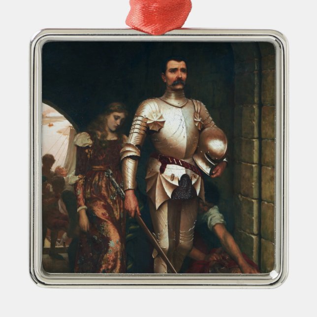 Conquest (Victorious Medieval Knight) Metal Ornament (Front)