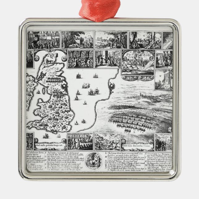 Conquests of Gustavus II Adolphus Metal Ornament (Front)