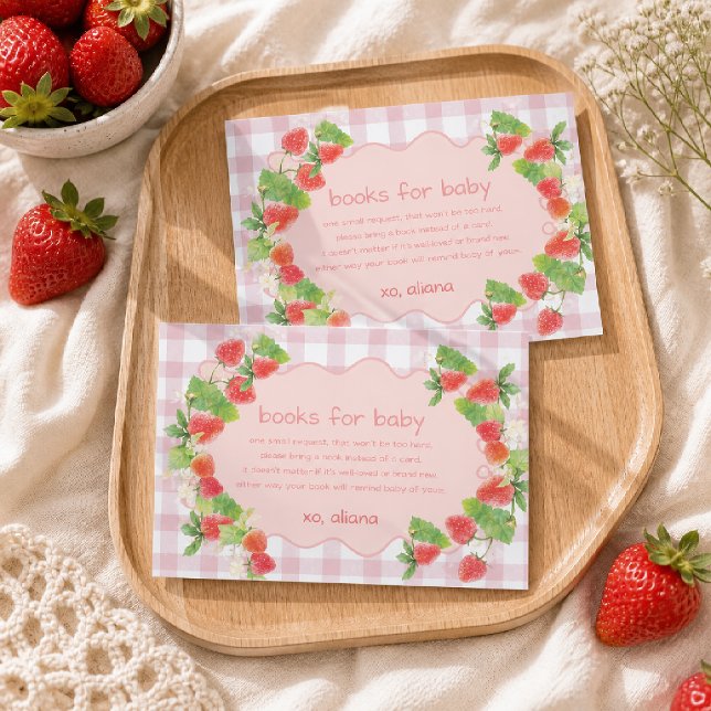 Conquette berry Strawberry Floral Book Request Enclosure Card (Creator Uploaded)
