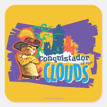 Conquistador Of The Clouds Square Sticker by pussinboots at Zazzle
