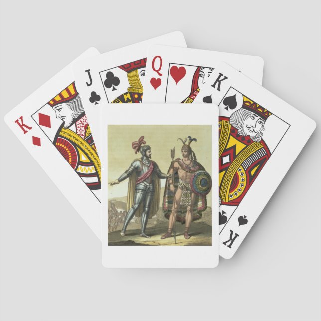 Conquistador with a Native American Chief (colour Poker Cards (Back)