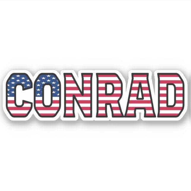 Conrad Name First Name USA Sticker Stickerset (Front)