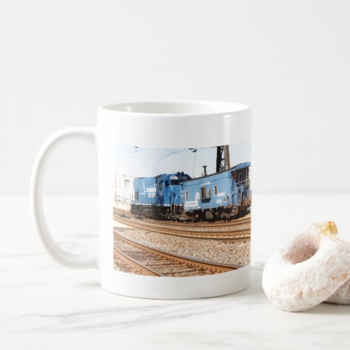 Conrail Diesel 1633 GP_15_1 and caboose           Coffee Mug