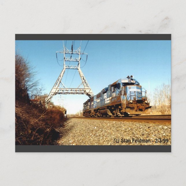 Conrail Engine 7741 at  Pencoyd PA Postcard (Front)