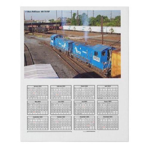 Conrail locomotives calendar   faux canvas print