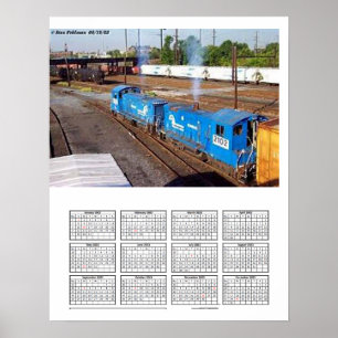 Conrail locomotives calendar poster