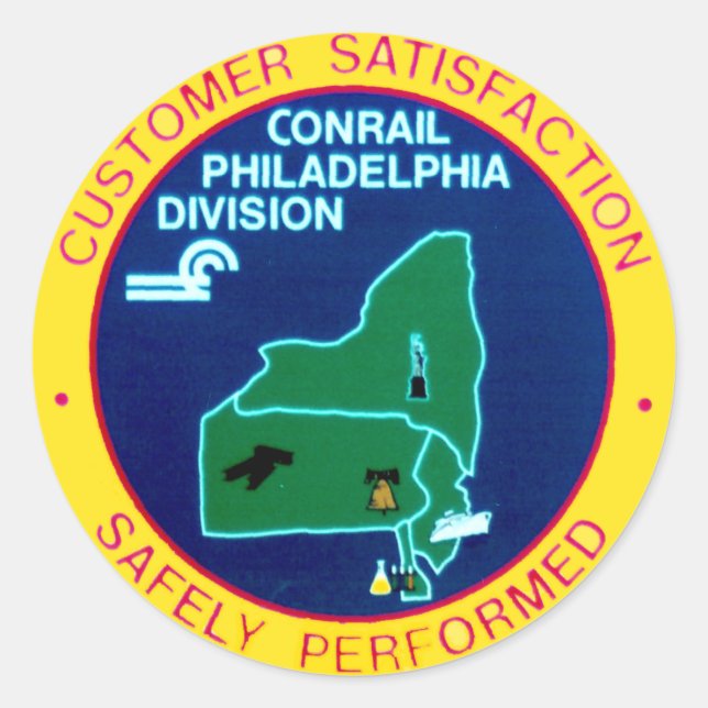 Conrail Philadelphia Division Classic Round Sticker (Front)