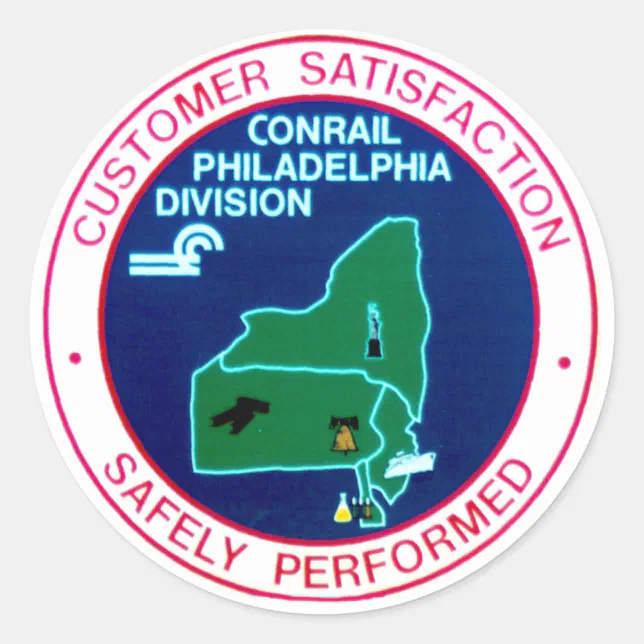 Conrail Railroad Philadelphia Division Classic Round Sticker | Zazzle