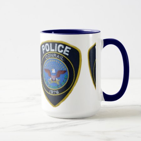 Conrail Railroad Police Patch Mug