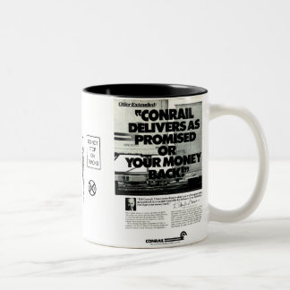 Conrail Trains Deliver As Promised 1984 Two-Tone Coffee Mug