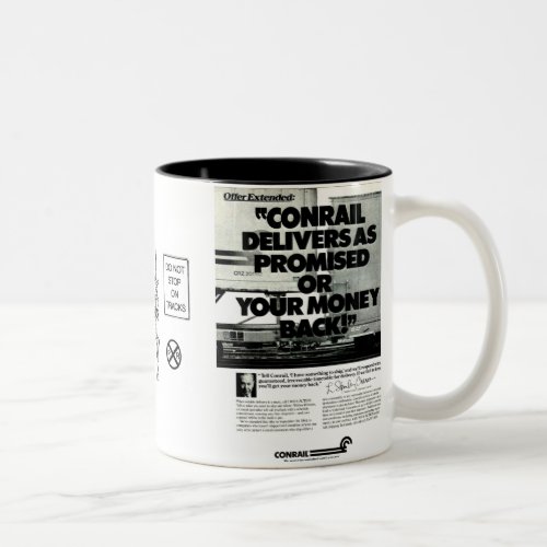 Conrail Trains Deliver As Promised 1984 Two_Tone Coffee Mug