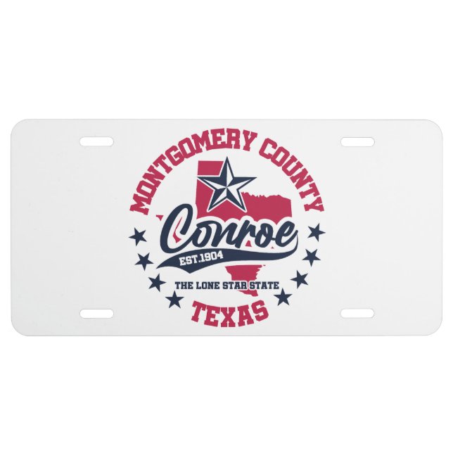 Conroe,Texas License Plate (Front)