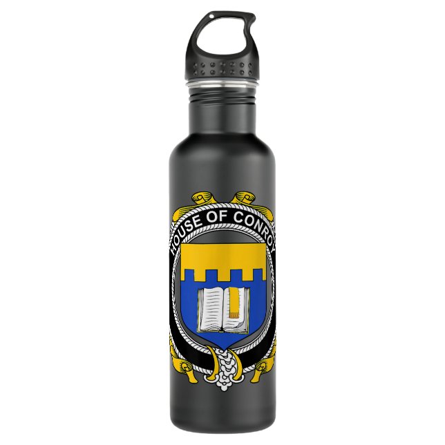 Conroy Coat of Arms  Family Crest  Stainless Steel Water Bottle (Front)