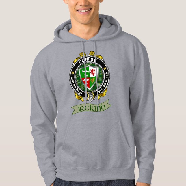 Conroy/O'Conry Irish Shield Personalized Hoodie (Front)
