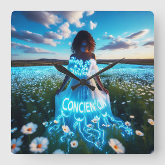 Consciousness / Conscience Square Wall Clock